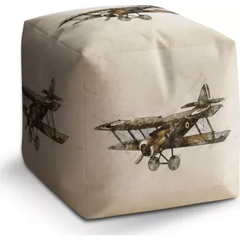 Taburet Sablio Taburet Cube Historický dvouplošník Vintage: 40x40x40 cm