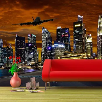 Tapeta Sablio Tapeta Letadlo nad mrakodrapy - 125x75 cm