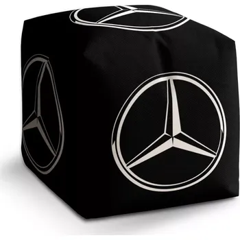 Taburet Sablio Taburet Cube Logo 2 Černá: 40x40x40 cm