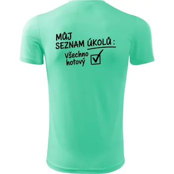Můj seznam úkolů - Dětské triko sportovní (dresovina) - 146 cm/10 let ( Mátová )