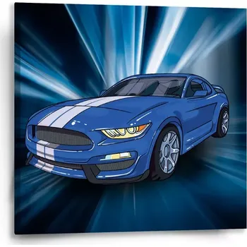 Obraz Sablio Obraz Mustang Modré pozadí - 50x50 cm