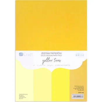 Výtvarný papír dp Craft Sada jednobarevných papírů A4 20 ks - žlutý mix