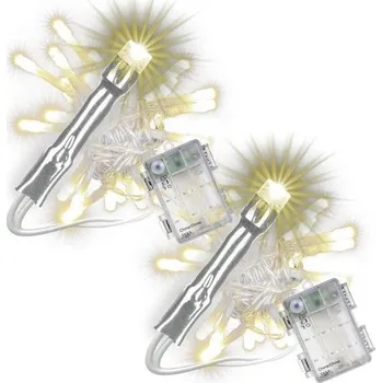 Vánoční osvětlení Vánoční LED řetěz 2x50 diod, teplá bílá, 5 m, časovač, IP44