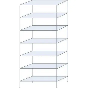 Dílenský regál Kovový regál Taranis, základní, 300 x 130 x 50 cm, 1 950 kg, 7 polic, stříbrný