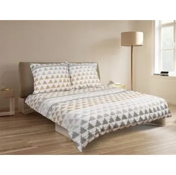 Povlečení Povlečení saténové 220x200 04A Premium bílé šedé c