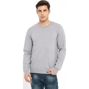 Pánský svetr Pánský pletený svetr s dlouhým rukávem, kulatým výstřihem a měkkým termoizolačním vzorem ZLUXURQ,