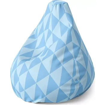 Sedací pytel Sablio Sedací vak Pear Modré obrácené pyramidy - 70 x 95 x 15 cm