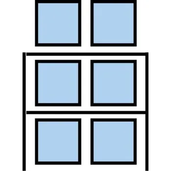 Dílenský regál Paletový regál Cell, základní, 336,6 x 180 x 90 cm, 5 200 kg, 2 patra, modrý