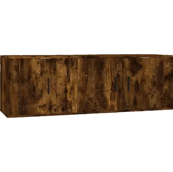 Televizní stolek Sada 2 TV skříněk, kouřový dub, dřevěný materiál