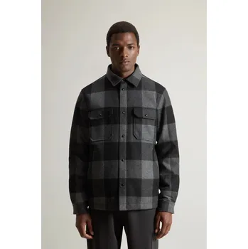 Pánská košile BUNDA WOOLRICH ALASKAN WOOL CHECK OVERSHIRT CHARCOAL BUFFALO