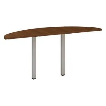 Stolová přístavba Alfa 200 s šedým podnožím, 45 x 162,5 x 74,2 cm, 1/2 kruh, dezén ořech