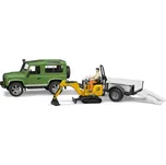 BRUDER 2593 Land Rover + přepravník mikrobagr JCB