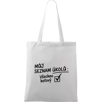 Můj seznam úkolů - Taška bavlněná - 42 x 38 cm ( Bílá )