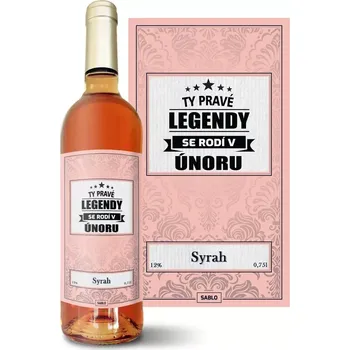 Víno Sablio Růžové víno Ty pravé legendy se rodí v únoru: 0,75 l