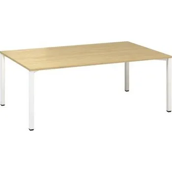 Nábytek Konferenční stůl Alfa 420 s bílým podnožím, 200 x 120 x 74,2 cm, dezén divoká hruška