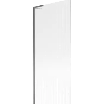 Vanová zástěna Mexen Next L, 1-křídlová vanová zástěna 80 x 150 cm, 6mm sklo s žebrovým vzorem, grafitový profil, 895-080-000-03-09-95