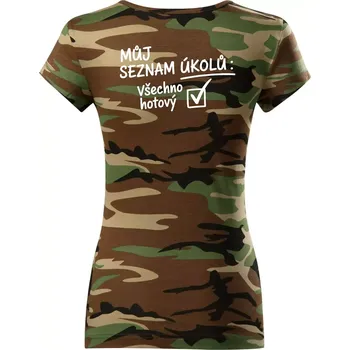 Můj seznam úkolů - Dámské maskáčové triko - S ( Hnědý maskáč )