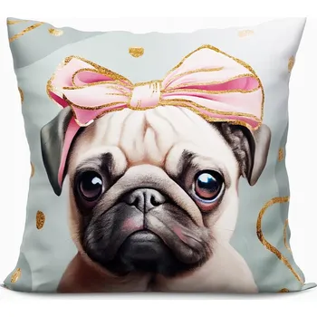 Polštář Dekorační Polštář Markizeta Mops multicolor 40x40 cm