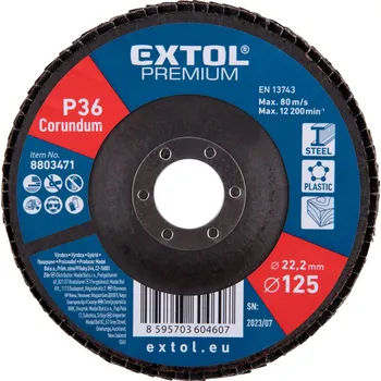 Brusný kotouč EXTOL PREMIUM 8803471 (kotouč lamelový šikmý korundový, O125mm, P36)