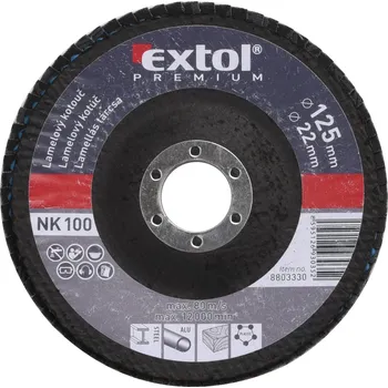 Brusný kotouč EXTOL PREMIUM 8803330 (ZRUŠENO! Nahrazeno výrobkem 8803475 kotouč lamelový šikmý korundový, P100, O 125mm)