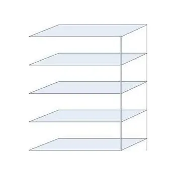 Dílenský regál Kovový regál Taranis, přístavbový, 200 x 130 x 50 cm, 1 170 kg, 5 polic, stříbrný