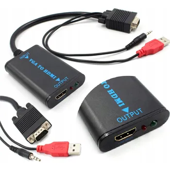 Video redukce Převodník VGA (samec) na HDMI (samice) + audio