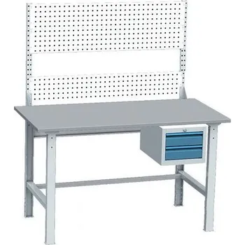 Dílenský stůl Montážní dílenský stůl včetně kontejneru a perfo-panelu