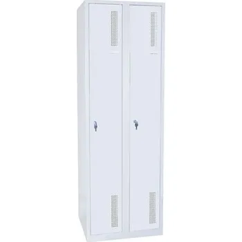 Nábytek Svařovaná šatní skříň DURO SAFE, 2 oddíly, šedá/šedá