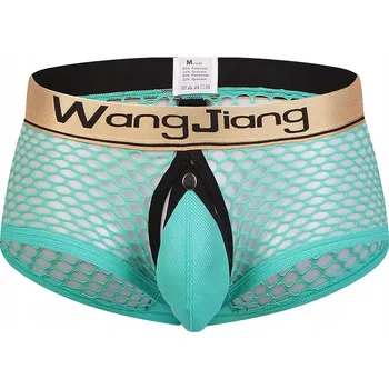 Pánská móda Pánské síťované boxerky Jockstrap s otevřeným předkem i zadkem - M