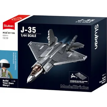 ostatní stavebnice STAVEBNICE SLUBAN B1186 Stíhačka J-35 Modelbricks 838 Dílů