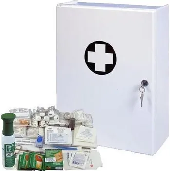 Lékárnička Plastová nástěnná lékárnička, uzamykatelná, 42 x 31 x 15 cm, s náplní SKLAD