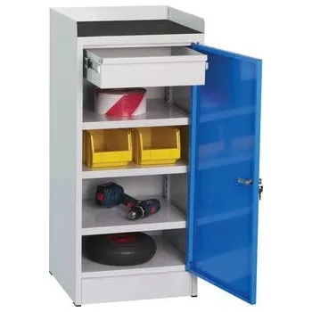 Dílenská skříň na nářadí, 100 x 45 x 40 cm, šedá/modrá