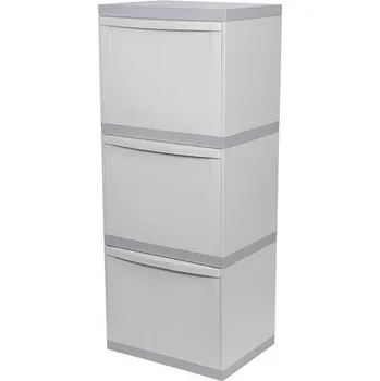 Odpadkový koš Plastový odpadkový koš EKOMODUL na tříděný odpad, objem 3 x 30 l