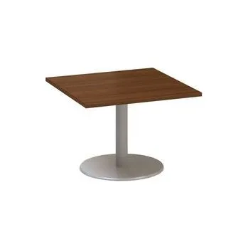 Konferenční stolek Konferenční stůl Alfa 400 s šedým podnožím, 80 x 80 x 50,7 cm, dezén ořech