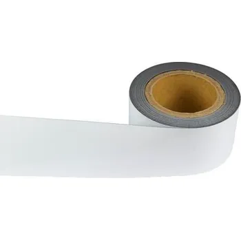Kancelář Magnetická páska na regály Manutan Expert, 10 m, bílá, šířka 70 mm