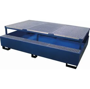 Vana Ocelová záchytná vana pod IBC kontejnery, kapacita 1 000 l, 65 x 150 x 230 cm, pozink