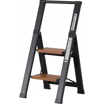 Žebřík Skládací hliníkový Žebřík pro domácí použití, 2 stupně LEMAR , Slim Space