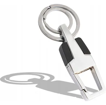 Elegantní kovová přívěsek na klíče na klíče od auta, chromovaná, černá, 8,6 cm