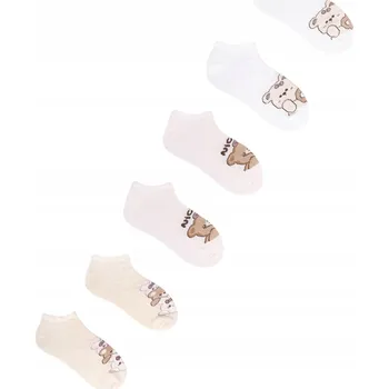 Dámské ponožky Dívčí bavlněné kotníkové ponožky Ponožky s medvědím vzorem, 3 ks, YOCLUB
