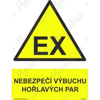 Kancelář Nebezpečí výbuchu hořlavých par, samolepka 210 x 297 x 0,1 mm A4