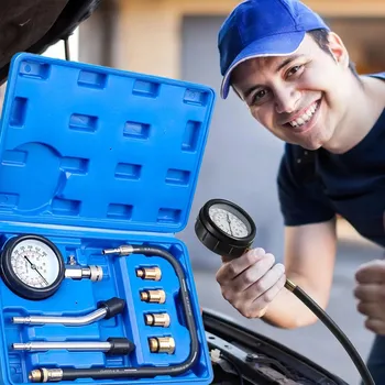 Autoelektronika TESTER TLAKU 0-20 BAR KOMPRESE VSTŘIKU MĚŘIČ BENZÍNU