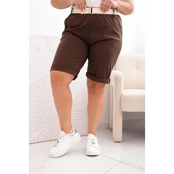 Dámské kraťasy Kesi Dámské plátěné kraťasy Antimoil čokoládová 4XL
