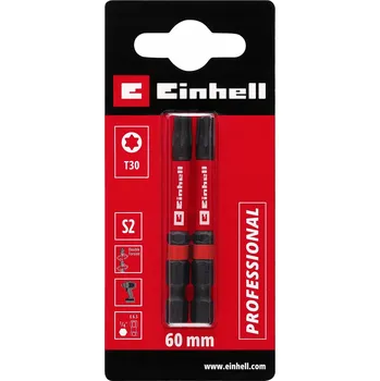 Bit Einhell Sada rázových bitů s dvojitým torzním profilem T30 60 mm - 2 ks