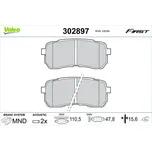 Sada brzdových destiček, kotoučová brzda VALEO 302897