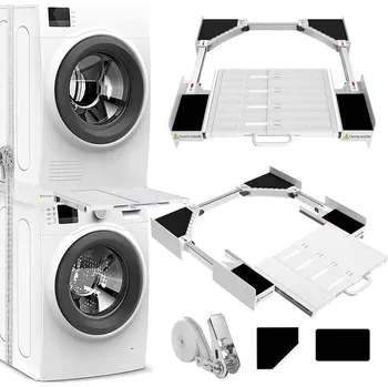 NIUXX Univerzální nastavitelný spojovací díl pro pračku a sušičku 53-68 cm se zásuvkou