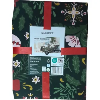 ubrus VÁNOČNÍ ZELENÝ UBRUS S VĚNCEM, BAVLNĚNÝ, 138 X 240 CM