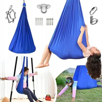 Houpací síť Smyslová houpací síť modrá aerial 150x280 cm