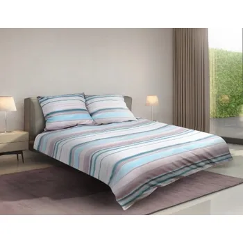 Povlečení Povlečení 220x200 vřesové, tyrkysové, růžové, pudrové – mix pruhy Premium