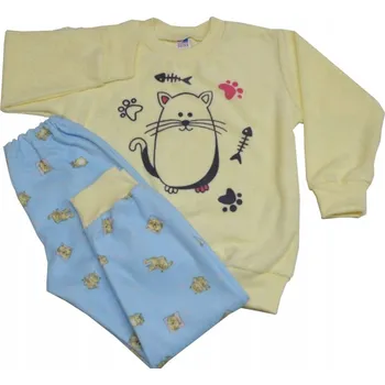 Dámské pyžamo Froté pyžamo ECRU/MODRÝ KOCOUR 140 SUTEX