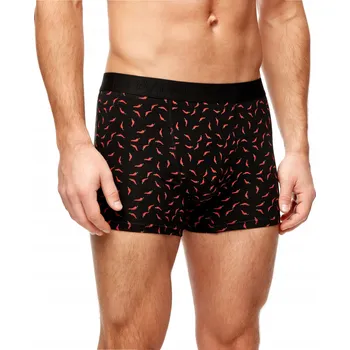 Boxerky Pánské boxerky černé bavlněné se vzorem papričky velikost L s elastanem